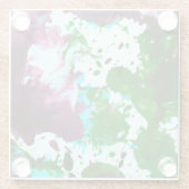 カラフル抽象芸術絵を描(ばちゃばちゃ)跳ねる ガラスコースター (裏面)