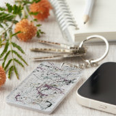 カラフル抽象芸術絵を描（ばちゃばちゃ）跳ねる キーホルダー (正面右)