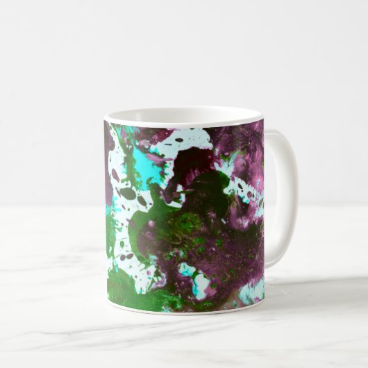 カラフル抽象芸術絵を描(ばちゃばちゃ)跳ねる コーヒーマグカップ (正面右)
