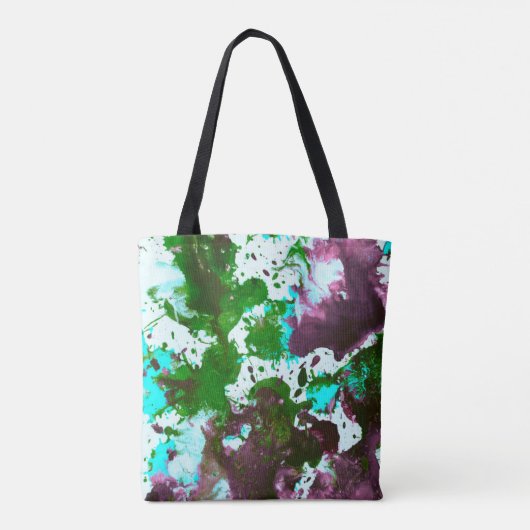 カラフル抽象芸術絵を描(ばちゃばちゃ)跳ねる トートバッグ (裏面)
