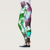 カラフル抽象芸術絵を描（ばちゃばちゃ）跳ねる レギンス (左)