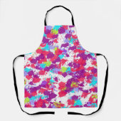カラフル抽象芸術絵を描・赤・紫 エプロン (正面)