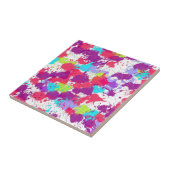 カラフル抽象芸術絵を描・赤・紫 タイル (側面)