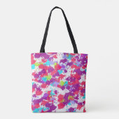 カラフル抽象芸術絵を描・赤・紫 トートバッグ (裏面)