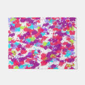 カラフル抽象芸術絵を描・赤・紫 ドアマット (正面)