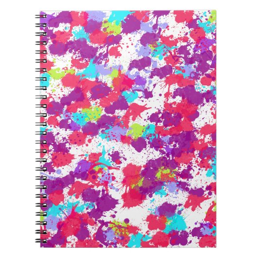 カラフル抽象芸術絵を描・赤・紫 ノートブック (正面)