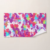 カラフル抽象芸術絵を描・赤・紫 バスタオルセット (ハンドタオル)