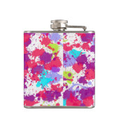 カラフル抽象芸術絵を描・赤・紫 フラスク (裏面)