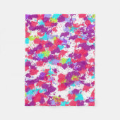 カラフル抽象芸術絵を描・赤・紫 フリースブランケット (正面)