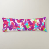 カラフル抽象芸術絵を描・赤・紫 ボディピロー (裏面)