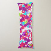 カラフル抽象芸術絵を描・赤・紫 ボディピロー (正面縦)