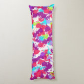 カラフル抽象芸術絵を描・赤・紫 ボディピロー (裏面 (縦))