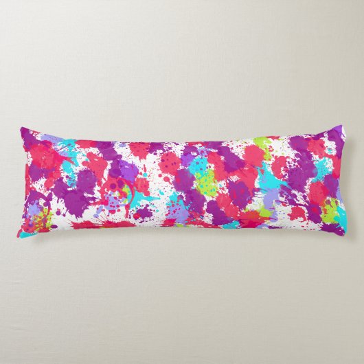 カラフル抽象芸術絵を描・赤・紫 ボディピロー (正面)