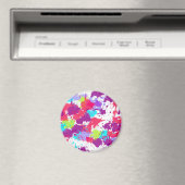 カラフル抽象芸術絵を描・赤・紫 マグネット (インサイチュ (食洗機))