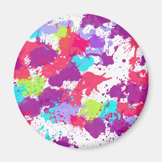 カラフル抽象芸術絵を描・赤・紫 マグネット (正面)