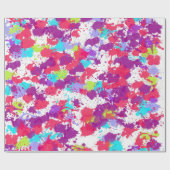 カラフル抽象芸術絵を描・赤・紫 ラッピングペーパー (フラット)