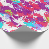 カラフル抽象芸術絵を描・赤・紫 ラッピングペーパー (角)