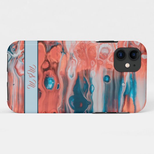 カラフル抽象芸術絵画の携帯ケース。 Case-Mate iPhoneケース (裏面(横))