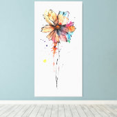 カラフル抽象芸術絵画の水色 キャンバスプリント (インサイチュ (ウッドフロア))