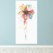 カラフル抽象芸術絵画の水色 キャンバスプリント (インサイチュ (ウッドフロア))