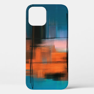 カラフル抽象芸術絵画アクリルシュールレアル地山 iPhone 12ケース