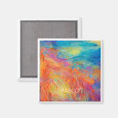 カラフル抽象芸術絵画アーティストのおもしろい名モダンお尻 マグネット (正面/裏面)