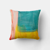 カラフル抽象芸術絵画アートの背景。モダン クッション (裏面)