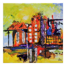 カラフル抽象芸術絵画デザイン ポスター