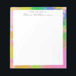 カラフル抽象芸術絵画レインボーパーソナライズされた ノートパッド<br><div class="desc">おもしろいと明るい絵画抽象芸術は鮮やかあなたの名パーソナライズされた前と色の虹の中で。</div>