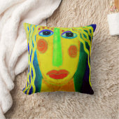 カラフル抽象芸術絵画女 クッション (ブランケット)