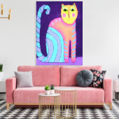 カラフル抽象芸術絵画猫 キャンバスプリント (インサイチュ (リビング))