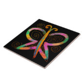 カラフル抽象芸術絵画蝶 タイル (側面)