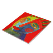 カラフル抽象芸術絵画顔 タイル (側面)