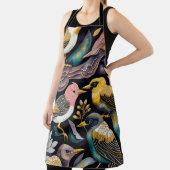 カラフル抽象芸術絵画鳥 エプロン (インサイチュ)