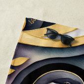 カラフル抽象芸術絵画鳥 ビーチタオル (インサイチュ)