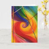 カラフル抽象芸術絵画- Greeting Card カード (黄色い花)