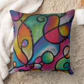 カラフル抽象芸術線と図形 クッション (ブランケット)