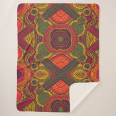 カラフル抽象芸術線 |ピンクパープルイエローグリーン シェルパブランケット (正面)