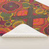 カラフル抽象芸術線 |ピンクパープルイエローグリーン シェルパブランケット (3/4)