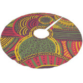 カラフル抽象芸術線 |ピンクパープルイエローグリーン ブラッシュドポリエステルツリースカート (アングル)