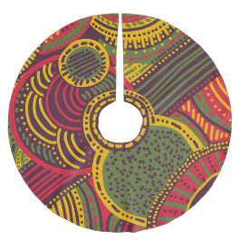 カラフル抽象芸術線 |ピンクパープルイエローグリーン ブラッシュドポリエステルツリースカート