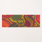 カラフル抽象芸術線 |ピンクパープルイエローグリーン ヨガマット (正面(横))