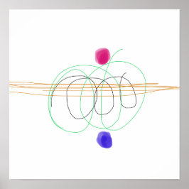 カラフル抽象芸術線 ポスター