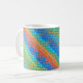 カラフル抽象芸術織りデジタルパターン コーヒーマグカップ (正面左)