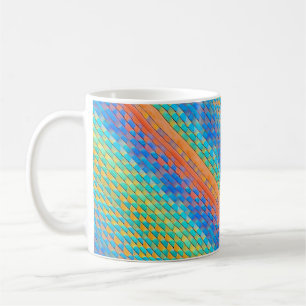 カラフル抽象芸術織りデジタルパターン コーヒーマグカップ