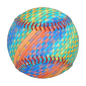 カラフル抽象芸術織りデジタルパターン 野球ボール (裏面)
