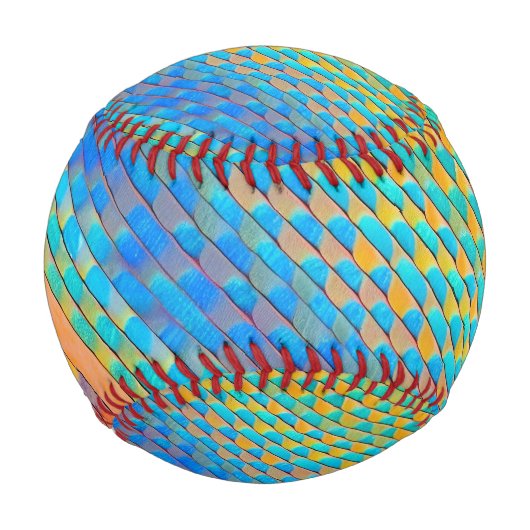 カラフル抽象芸術織りデジタルパターン 野球ボール (正面)