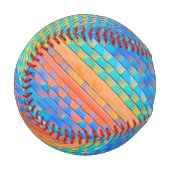 カラフル抽象芸術織りデジタルパターン 野球ボール (正面左)