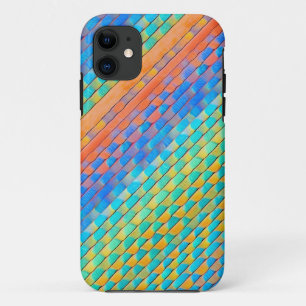 カラフル抽象芸術織りデジタルパターン iPhone 11 ケース