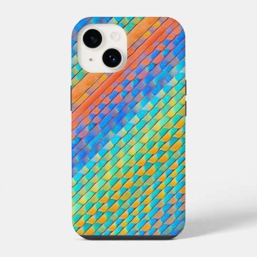 カラフル抽象芸術織りデジタルパターン iPhoneケース (裏面)